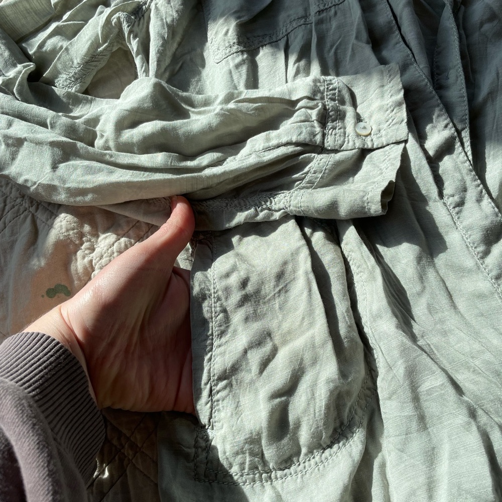 Holding Horses Green Button Down Oversized - Picture 3 of 5
